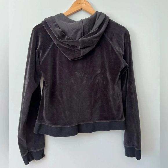 Mickey  Mouse Disney Velour Black Zip-up Hoodie Sweatshirt | Youth L - Picture 3 of 4